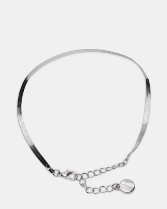 Set de brățări de gleznă cu lanț în formă de șiret, argintiu