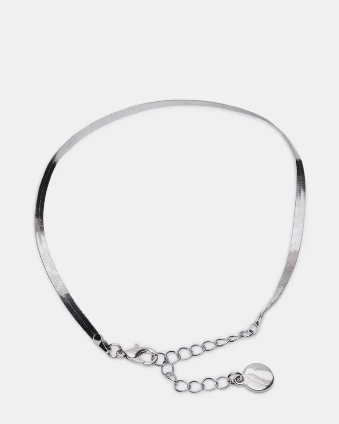 Set de brățări de gleznă cu lanț în formă de șiret, argintiu