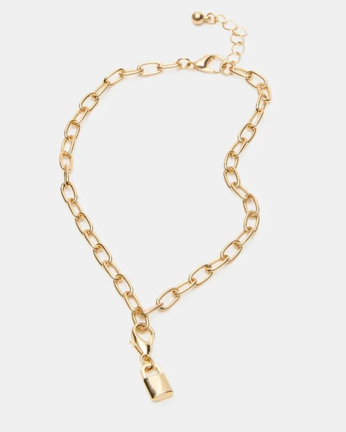 Set de brățări de gleznă cu pandantiv în formă de lacăt