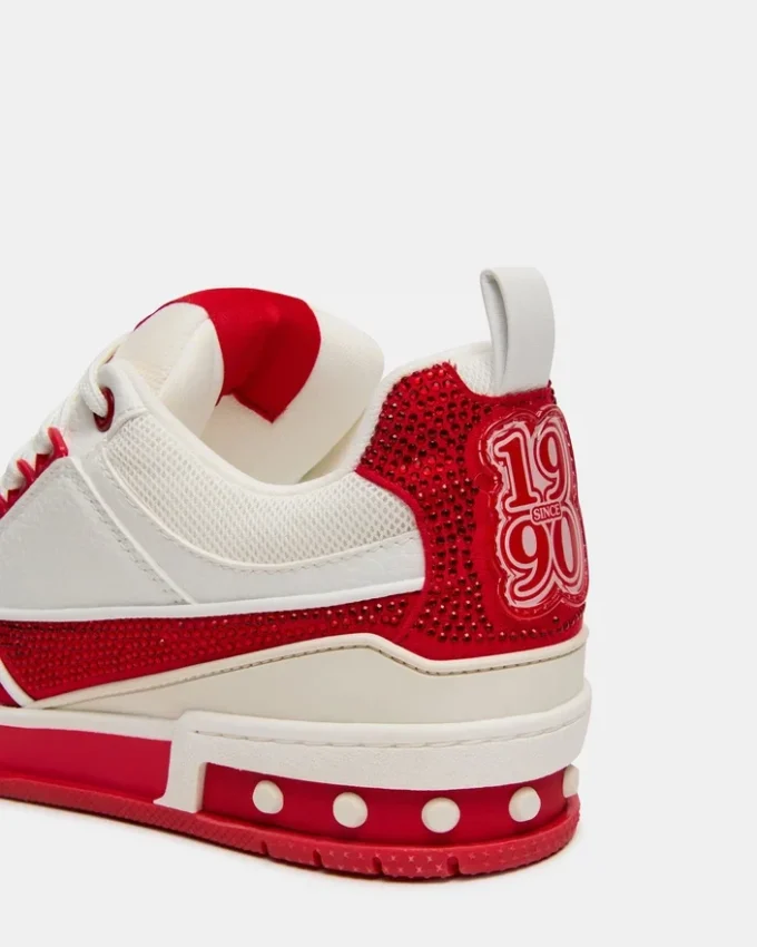 Skater Roșu/Alb Strasuri