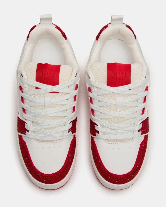 Skater Roșu/Alb Strasuri