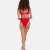 Partea inferioară a bikini-ului cu talie înaltă Sleek ‘N Chic, culoare cireș