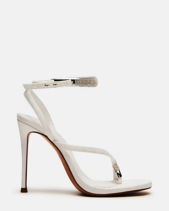 Tia cu strasuri din satin alb