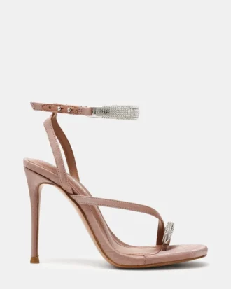 Tia cu strasuri din satin mocha