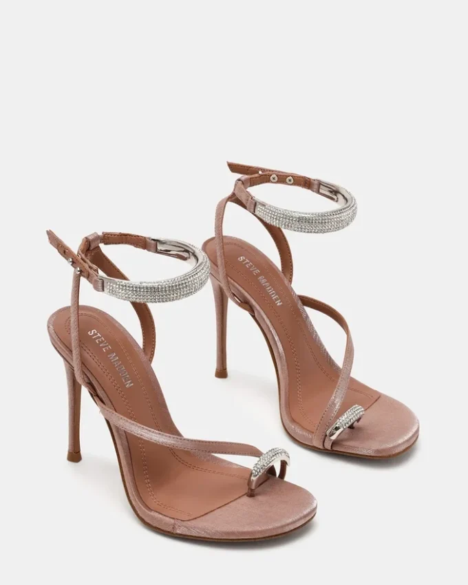 Tia cu strasuri din satin mocha