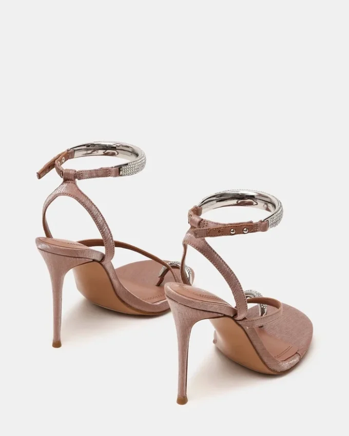 Tia cu strasuri din satin mocha