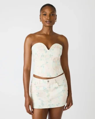 Top corset Roselia, bej-piersică