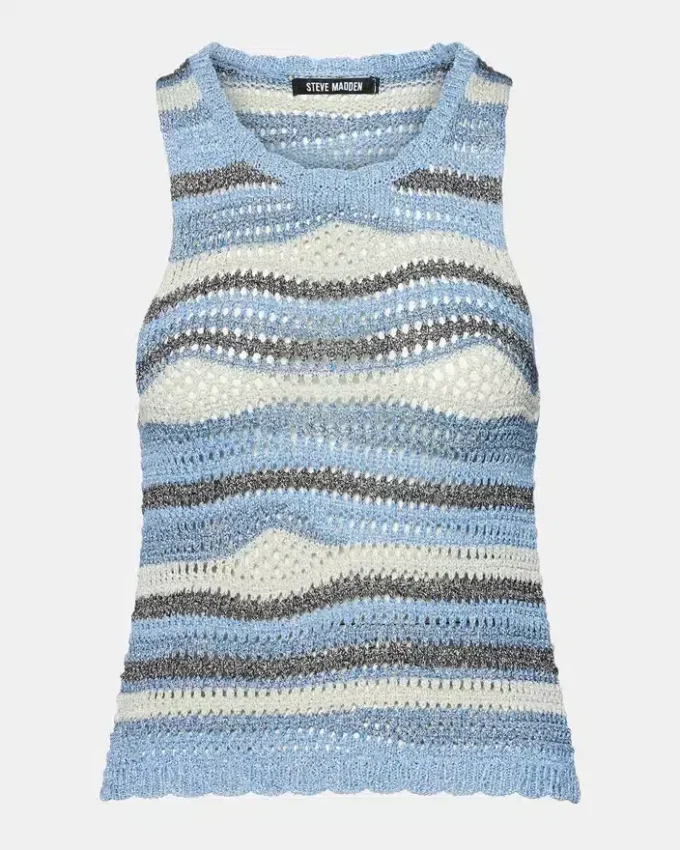 Top Hannah albastru multicolor