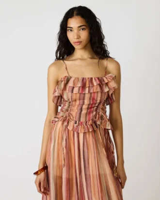 Top Shilloh cu dungi multicolore