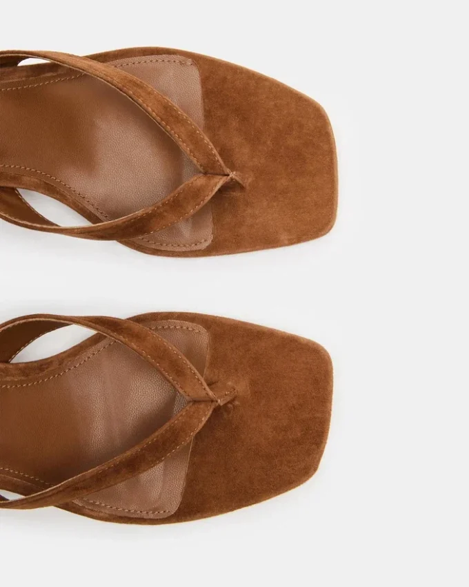 Tracie din piele de căprioară maro