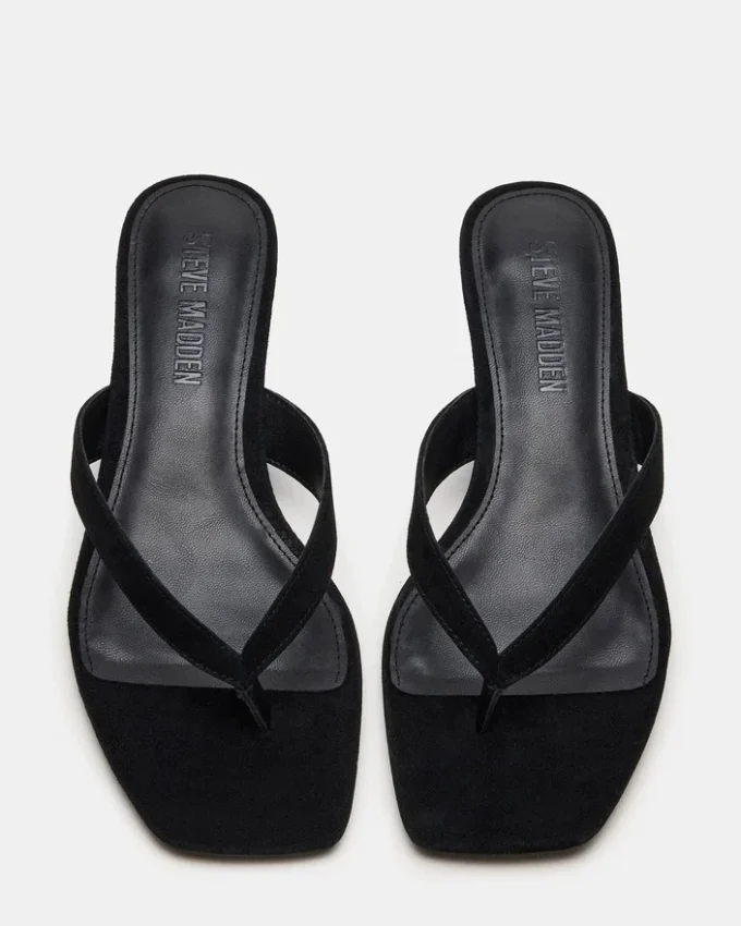 Tracie din piele de căprioară neagră