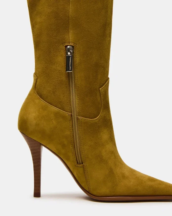 Wescot din piele de căprioară verde-măsliniu