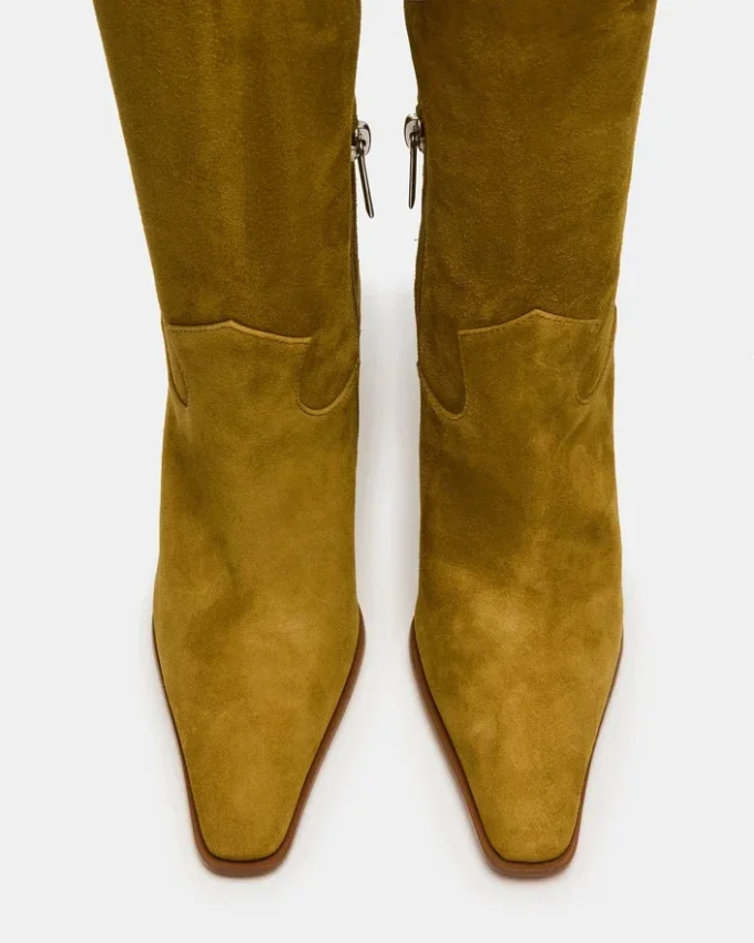 Wescot din piele de căprioară verde-măsliniu